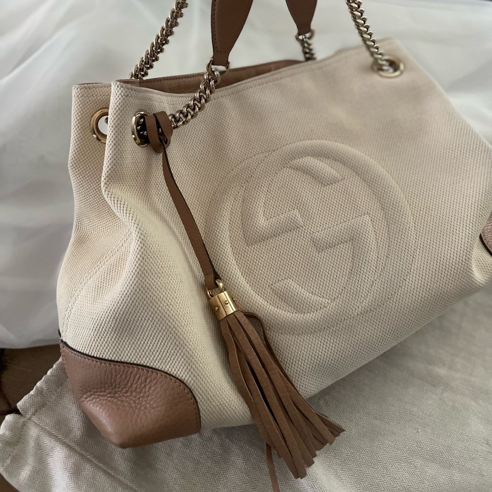 Gucci Soho Canvas and Leather Tote